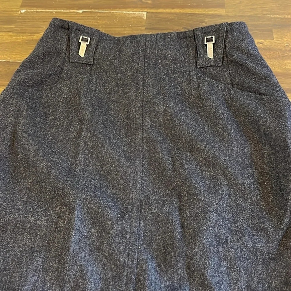 Dino Valiano Vintage Wool Skirt Gray Long Line High Waisted Pleated 38 D Small - Picture 3 of 12